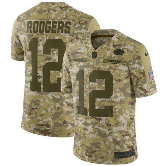 Green Bay Packers Aaron Rodgers 12 Nike Salute To Service NFL Jersey