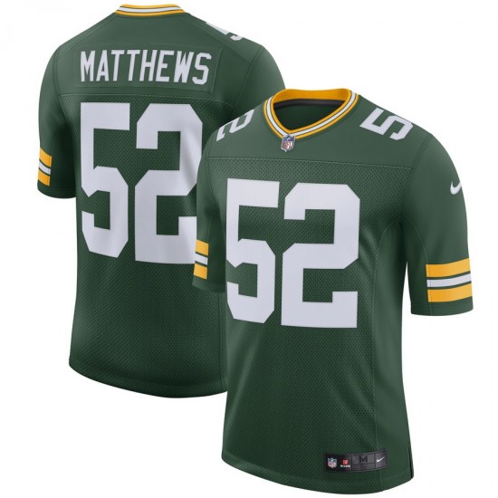 Green Bay Packers Clay Matthews 52 Nike Green NFL Jersey