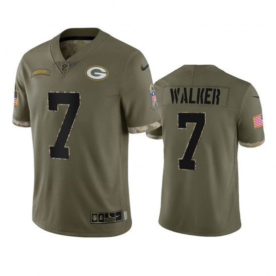 Green Bay Packers Quay Walker 7 Nike 2022 Salute to Service NFL Jersey