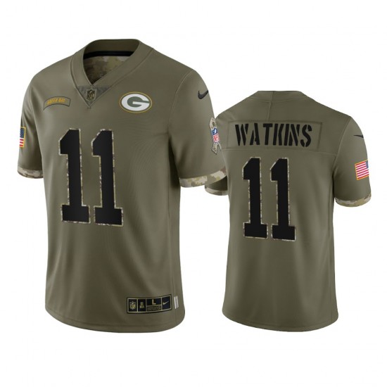 Green Bay Packers Sammy Watkins 11 Nike 2022 Salute to Service NFL Jersey