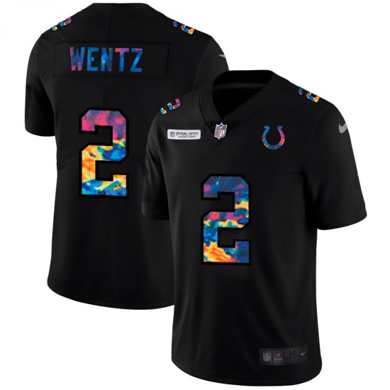 Indianapolis Colts Carson Wentz 2 Nike 2020 Multicolor Black NFL Jersey
