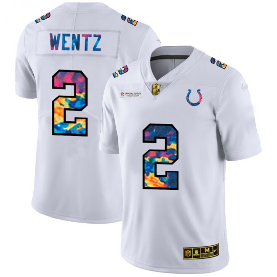 Indianapolis Colts Carson Wentz 2 Nike 2020 Multicolor White NFL Jersey