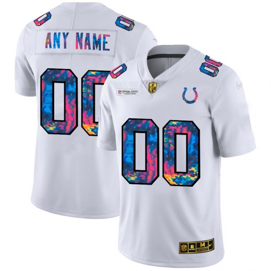 Indianapolis Colts Custom Nike 2020 Multicolor White NFL Jersey