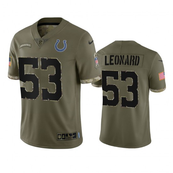 Indianapolis Colts Darius Leonard 53 Nike 2022 Salute to Service NFL Jersey