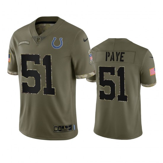 Indianapolis Colts Kwity Paye 51 Nike 2022 Salute to Service NFL Jersey