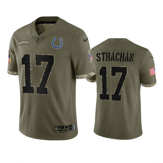 Indianapolis Colts Mike Strachan 17 Nike 2022 Salute to Service NFL Jersey