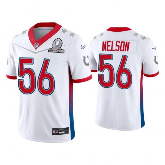 Indianapolis Colts Nelson 56 Nike White 2022 AFC Pro Bowl NFL Jersey