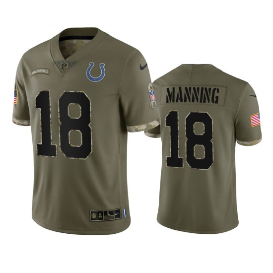 Indianapolis Colts Peyton Manning 18 Nike 2022 Salute to Service NFL Jersey