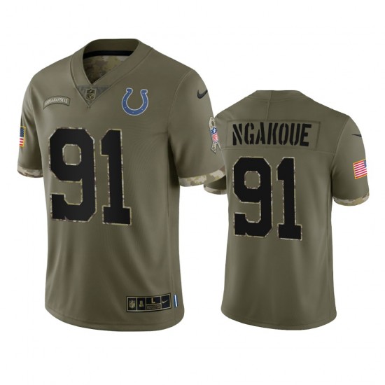 Indianapolis Colts Yannick Ngakoue 91 Nike 2022 Salute to Service NFL Jersey