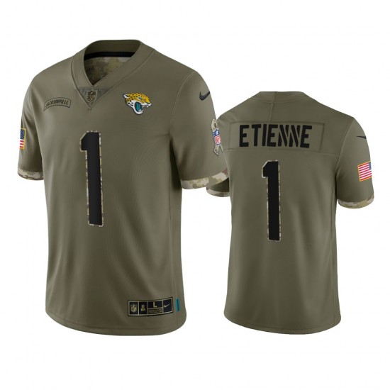 Jacksonville Jaguars Travis Etienne 1 Nike 2022 Salute to Service NFL Jersey