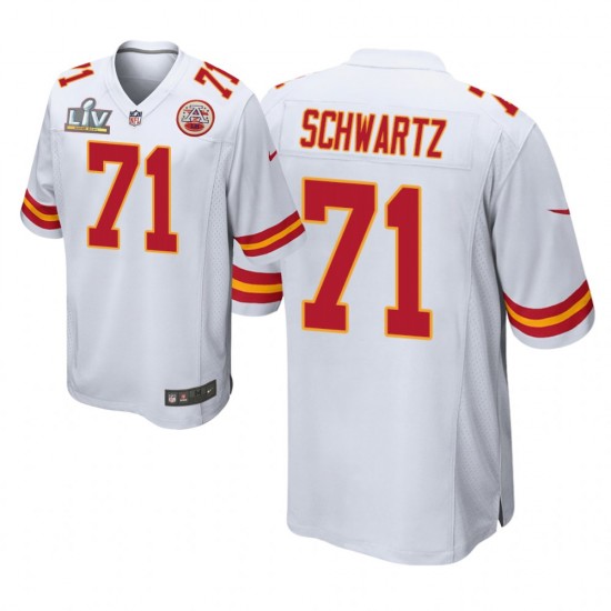 Kansas City Chiefs Mitchell Schwartz 71 Nike White 2021 Super Bowl LV NFL Jersey