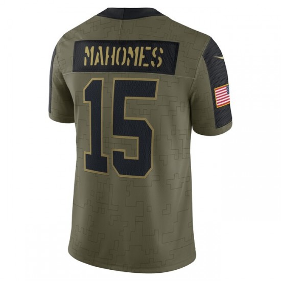 Kansas City Chiefs Patrick Mahomes 15 Nike 2021 Salute to Service NFL Jersey