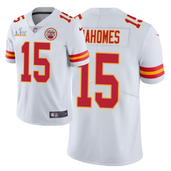 Kansas City Chiefs Patrick Mahomes 15 Nike White 2021 Super Bowl LV NFL Jersey