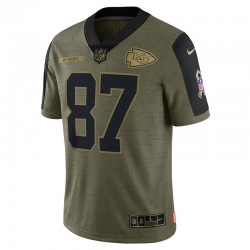 Kansas City Chiefs Travis Kelce 87 Nike 2021 Salute to Service NFL Jersey