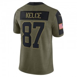 Kansas City Chiefs Travis Kelce 87 Nike 2021 Salute to Service NFL Jersey