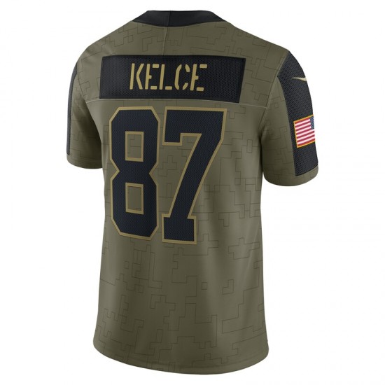 Kansas City Chiefs Travis Kelce 87 Nike 2021 Salute to Service NFL Jersey