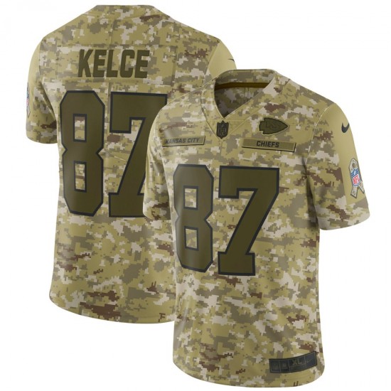 Kansas City Chiefs Travis Kelce 87 Nike Camo Salute to Service NFL Jersey