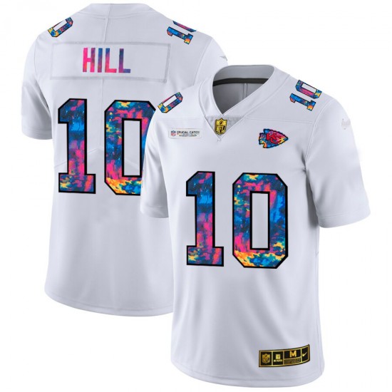 Kansas City Chiefs Tyreek Hill 10 Nike 2020 Multicolor White NFL Jersey