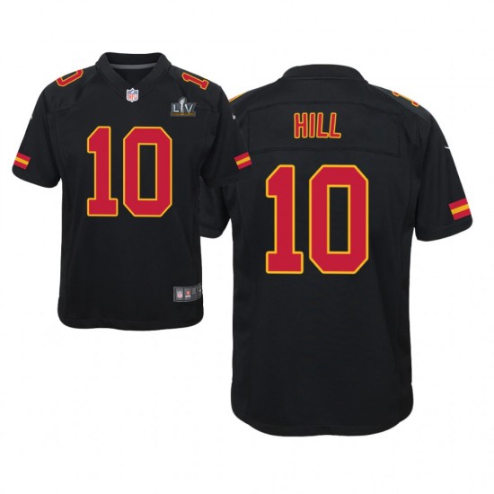 Kansas City Chiefs Tyreek Hill 10 Nike Black 2021 Super Bowl LV NFL Jersey