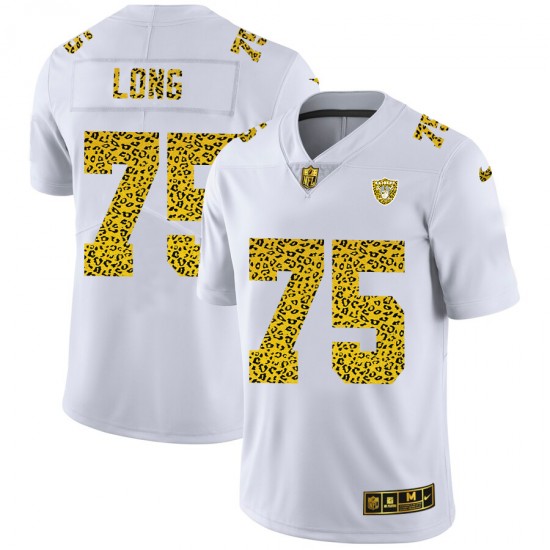 Las Vegas Raiders Howie Long 75 Nike Flocked Leopard Print White NFL Jersey