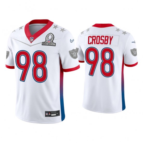 Las Vegas Raiders Maxx Crosby 98 Nike White 2022 AFC Pro Bowl NFL Jersey