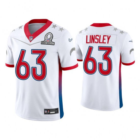 Los Angeles Chargers Corey Linsley 63 Nike White 2022 AFC Pro Bowl NFL Jersey