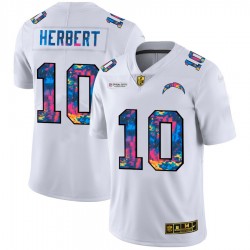 Los Angeles Chargers Justin Herbert 10 Nike 2020 Multicolor White NFL Jersey