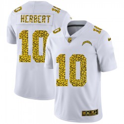 Los Angeles Chargers Justin Herbert 10 Nike Flocked Leopard Print White NFL Jersey