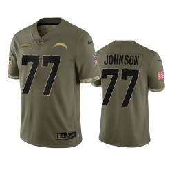 Los Angeles Chargers Zion Johnson 77 Nike 2022 Salute to Service NFL Jersey