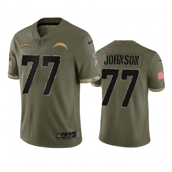 Los Angeles Chargers Zion Johnson 77 Nike 2022 Salute to Service NFL Jersey