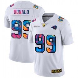 Los Angeles Rams Aaron Donald 99 Nike 2020 Multicolor White NFL Jersey Los Angeles Rams Aaron Donald 99 Nike 2020 Multicolor White NFL Jersey