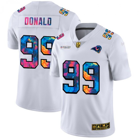 Los Angeles Rams Aaron Donald 99 Nike 2020 Multicolor White NFL Jersey