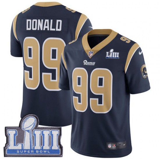 Los Angeles Rams Aaron Donald 99 Nike Blue 2019 Super Bowl LIII NFL Jersey