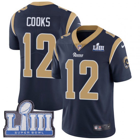 Los Angeles Rams Brandin Cooks 12 Nike Blue 2019 Super Bowl LIII NFL Jersey