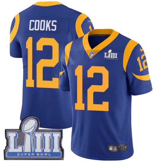 Los Angeles Rams Brandin Cooks 12 Nike Royal 2019 Super Bowl LIII NFL Jersey