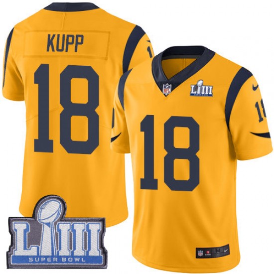 Los Angeles Rams Cooper Kupp 18 Nike Gold 2019 Super Bowl LIII NFL Jersey