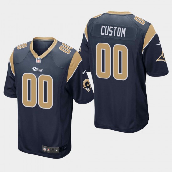 Los Angeles Rams Custom Navy NFL Jersey
