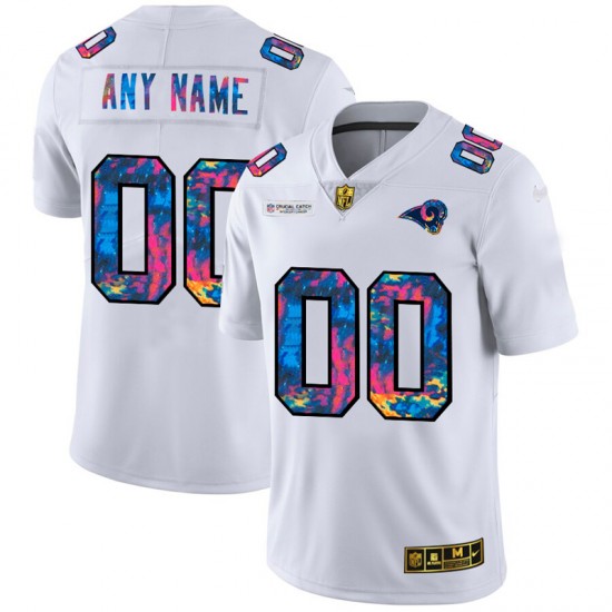 Los Angeles Rams Custom Nike 2020 Multicolor White NFL Jersey