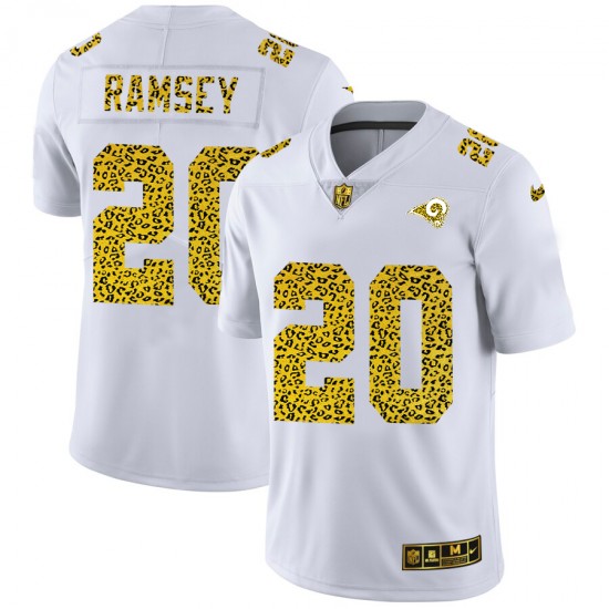 Los Angeles Rams Jalen Ramsey 20 Nike Flocked Leopard Print White NFL Jersey