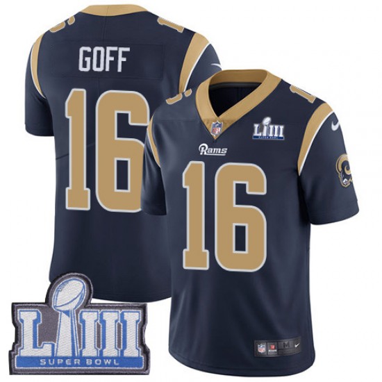 Los Angeles Rams Jared Goff 16 Nike Blue 2019 Super Bowl LIII NFL Jersey