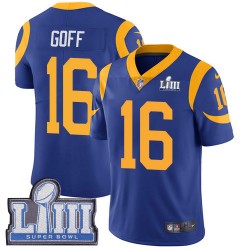 Los Angeles Rams Jared Goff 16 Nike Royal 2019 Super Bowl LIII NFL Jersey Los Angeles Rams Jared Goff 16 Nike Royal 2019 Super Bowl LIII NFL Jersey