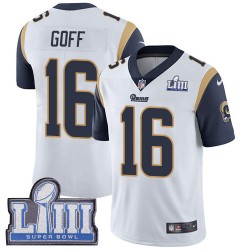 Los Angeles Rams Jared Goff 16 Nike White 2019 Super Bowl LIII NFL Jersey Los Angeles Rams Jared Goff 16 Nike White 2019 Super Bowl LIII NFL Jersey