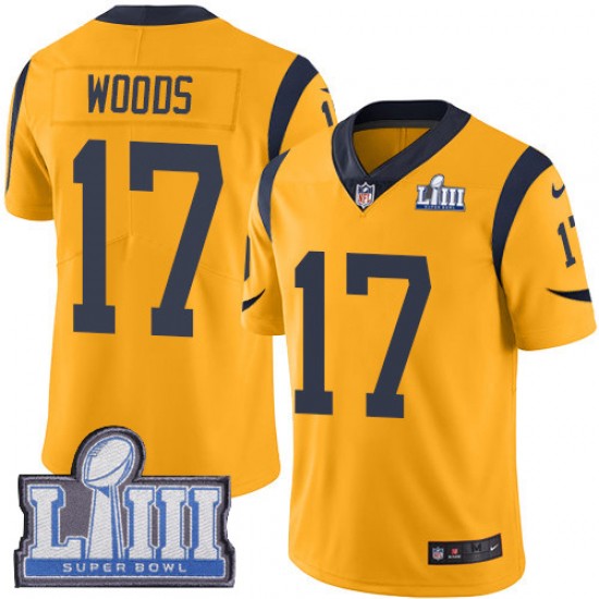 Los Angeles Rams Robert Woods 17 Nike Gold 2019 Super Bowl LIII NFL Jersey