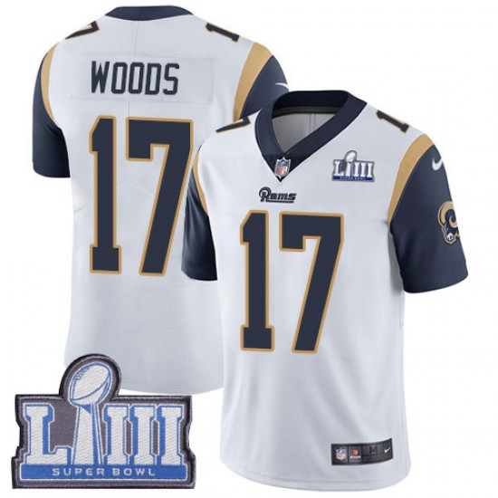 Los Angeles Rams Robert Woods 17 Nike White 2019 Super Bowl LIII NFL Jersey