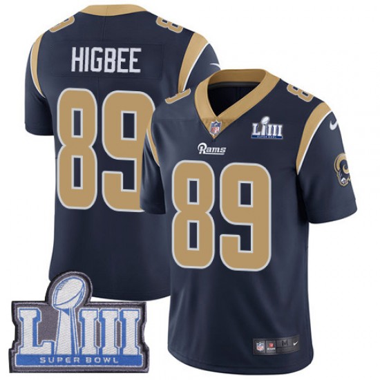 Los Angeles Rams Tyler Higbee 89 Nike Blue 2019 Super Bowl LIII NFL Jersey