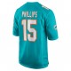 Miami Dolphins Jaelan Phillips 15 Nike Aqua 2021 Draft NFL Jersey