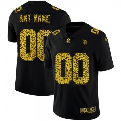 Minnesota Vikings Custom Nike Flocked Leopard Print Black NFL Jersey Minnesota Vikings Custom Nike Flocked Leopard Print Black NFL Jersey