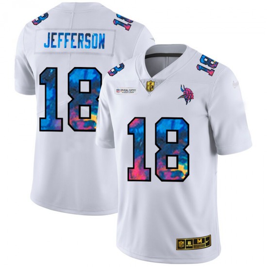 Minnesota Vikings Justin Jefferson 18 Nike 2020 Multicolor White NFL Jersey