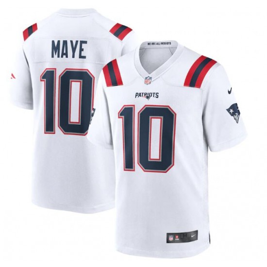 New England Patriots Drake Maye Nike White 2024 Draft NFL Jersey