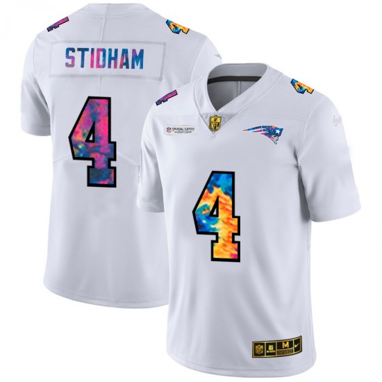 New England Patriots Jarrett Stidham 4 Nike 2020 Multicolor White NFL Jersey